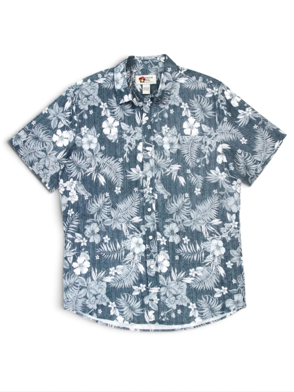 Bahama Navy Blue & White Floral Short-Sleeve Button-Up